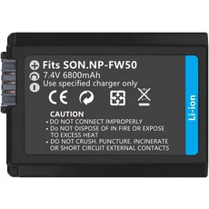 6800mAh NP-FW50 카메라 배터리 세트 소니 알파A6000 A7 호환, 03 1PCS