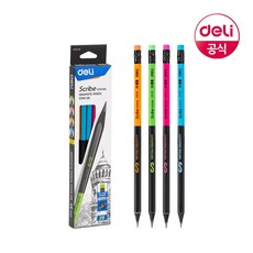 델리 델리 블랙 인피니티 지우개 연필 친환경 2B 12자루, 단일상품(EC019-2B)