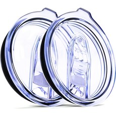 와인 텀블러 뚜껑 2개 머그잔용 12온스 방수 2.9인치OUTER RIM 직경 - 누수 방지 디자인 스플래시 교체용 실리콘 슬라이딩 커버 단열 팩, 2 Count (Pack of