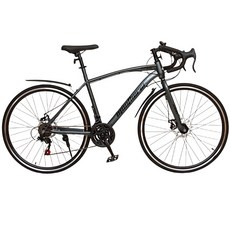 몬테리아 로드자전거 21단 700C 90%조립 로드바이크 C395-20, 1개, 170cm, 다크 그레이 B타입