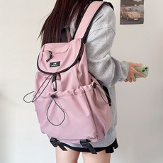 戶外初中生登山包書包大學生雙肩包新款運動旅行揹包大容量, 粉色【收藏送徽章】