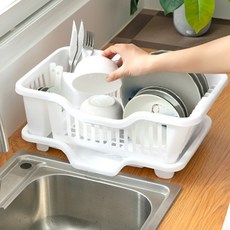 모디온 1인가구 주방 미니 식기건조대 화이트, 스노우화이트, 1개, 1단