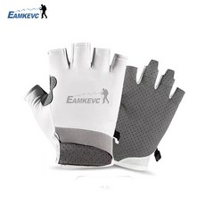 伊凱文戶外 EAMKEVC 半指防曬手套 白色 涼感透氣冰絲吸汗, 1個, L