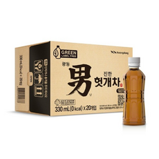 광동 진한 헛개차 무라벨 미니 페트 음료, 20개, 330ml
