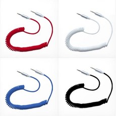 자동차 4극 AUX 스프링 케이블 실용적인 차량 용품 AUX 케이블 스프링 4극 자동차 차량 용품 소품 차량용 자차 튜닝 꾸밈 멋진 이쁜 깔끔한 예쁜 디자인 프리미엄 카웨어+노드커, 화이트