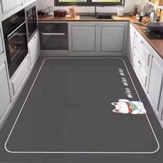 대형 규조토 발매트 싱크대 논슬립 주방매트 주방 40X60 신선한, 1개, O. 럭키 캣