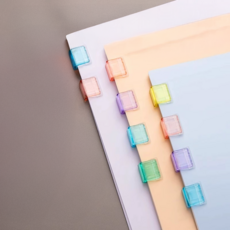 반디온 페이퍼 클립 미니 집게 푸시 슬라이드, 블루, 1개, 50개입