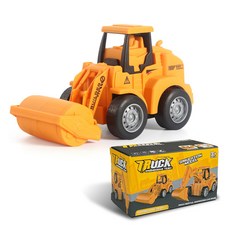 DFMEI 熱銷款兒童按壓滑行工程車挖掘機推土機趣味仿真玩具車, 如圖, 按壓壓路車【彩盒裝】