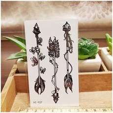 WAWA TATTOO 黑色小圖騰 HC-437 男女通用防水紋身貼紙，多款可選，輕鬆打造個性風格, 1個