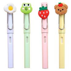 i12B 캐릭터 무한연필 4종 B세트, 4개, 화이트+그린+핑크+옐로우