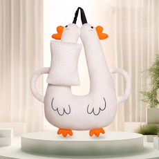 윈웨이 차량용 목꺽임방지 안전벨트쿠션 캐릭터바디쿠션 세트, 1세트, 거위