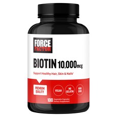 Force Factor 生物素 10 000mcg 素食膠囊, 1個, 100錠
