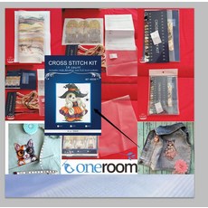 Oneroom 수용성 캔버스 14ct 크로스 스티치 격자 무늬 22x20cm 매직 수용성 천 수제 Deign 봉제, 네이비 블루, 1개