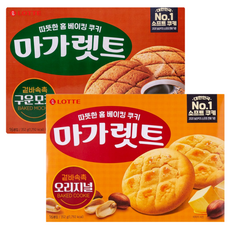 LOTTE 樂天 瑪格麗特菠蘿餅乾 原味352g+烘培摩卡味352g, 1組