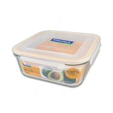 사각 밀폐 용기 다용도 국물용 대용량 주방 밀폐 용기 반찬통 레인지 견고 결착 소다 석회 내열 전자 유리