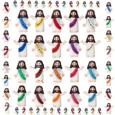 Corzeergi 리틀 예수 피규어 100개 미니 벌크 작은 러브 유 피규어 숨길 수 있는 미니어처 아기 수지 포켓 선물 288253, 100