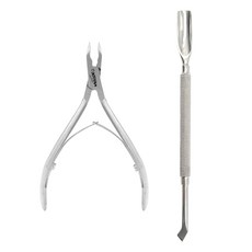 (2종세트) 네일케어세트 니퍼와 도끼형푸셔 쌍발니퍼세트, 혼합색상, 1세트