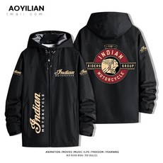 인디언 모터사이클 오토바이 방풍 루즈핏 자켓 바람막이 바이크 빅사이즈 항공점퍼 방한, G. 165 없음, K. 블랙 2