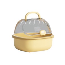 외출용 가방 반려 아크릴 여행 햄스터 휴대용 케이지 하우스 도마뱀 박스 산책 중소형, (쿨링)옐로우