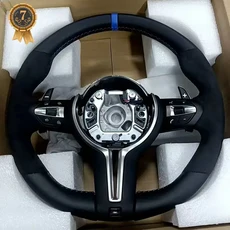 BMW F10 M3 하프 알칸타라 로고 스티어링 휠 어셈블리, 01 M5 Blue Style