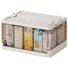 FAmILyLIFE 生活 上開式多功能附輪可疊加折疊收納箱 A-371-BW 47 x 33 x 26cm, 霧黑色, 1個