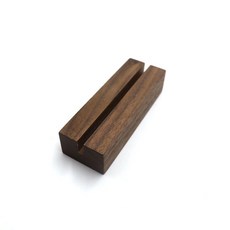 實木底座 桌面展示架 照片夾 立式卡片夾, 1個, 黑胡桃木卡座3mm寬 直槽,5個