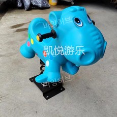 유치원 놀이터 어린이집 야외 공원 목마 그네 시소 어린이 장난감 완구 승용 균형 감각 교육, 하마 락킹 음악