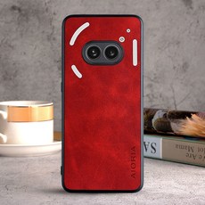 럭셔리 빈티지 가죽 휴 폰 커버 케이스 Nothing Phone 2A 2 1 1 1 2 coque, red