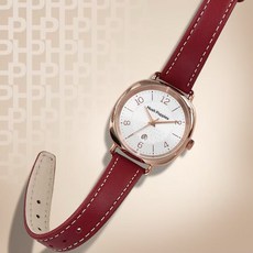 Hush Puppies 美式經典光耀女錶 HP.3897L.2522 34mm 皮革錶帶 玫瑰金錶殼