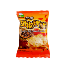竹鹽胡椒烤餅 - 鹹香酥脆，獨立包裝，美味零食, 600g, 1個