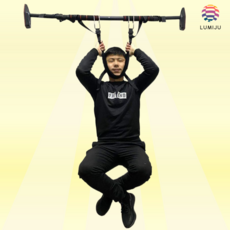 LUMIJU 목스트레칭 등 허리 펴는 운동 보조 견인 기구 걸이형, 블랙(봉 거치대 미포함)