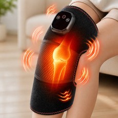 메이크앤 온열 진동 무릎 마사지기 팔꿈치 안마기 어깨 보호대 무선, 블랙, 싱글팩(단품)