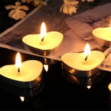 해돋이 하트 티라이트 50P 화이트 티라이트초