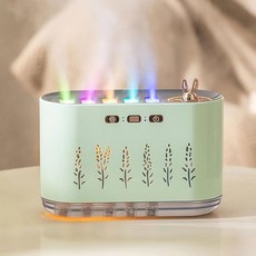 5 Nozzle Cool Mist Humidifier Music-Sensing Humidifier Diffuser with 20 Color LED Light 700ML Es, 초록색