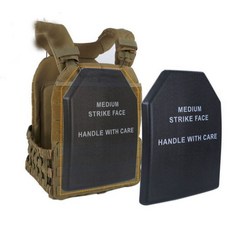 전술조끼 플레이트 PP 플라스틱 방탄판 충격흡수 방탄조끼, 보호 플레이트 블랙 (2pcs)