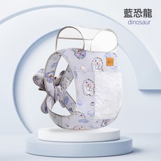 DIU 傳統四爪簡易綁帶前背後背式背嬰兒寶寶揹帶老式, 藍恐龍綁帶