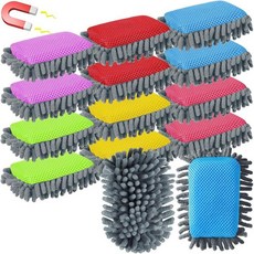 AmazingSpark 극세사 샤그 지우개 12개 화이트보드 벌크 마그네틱 드라이 세탁 가능한 다채로운 지우개 마커 분필 가정 교실 사무용품 블루 옐로우 그린 레드, 12