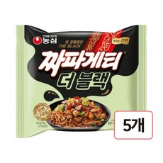 농심 짜파게티 더 블랙 봉지라면 116g, 5개