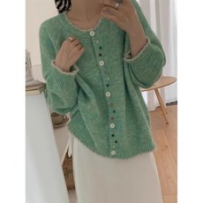 yvonnaka 針織小外套 圓領彩色大小釦子