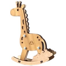 卷木森活館 長頸鹿無尾熊筆架 DIY組裝木製模型 兒童玩具 辦公室擺飾, 長頸鹿