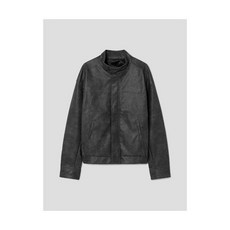 8SECONDS 페이크 레더 하이넥 블루종 애쉬 203404