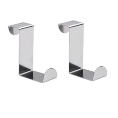 올스토어 20개 서랍 양면 스테인레스 스틸 후크 캐비닛 도어 수건 선반 사무실 및 주방, 03 2pcs