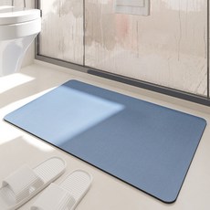 썸씽슈츠 욕실 미끄럼방지 솔리드 컬러 심플 매트, 1개, 블루