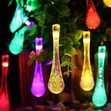 太陽能水滴燈串 LED戶外庭院燈串 500公分暖光, 1個, 500公分-彩光