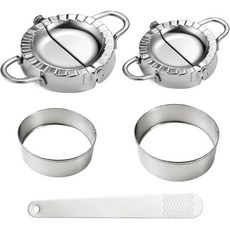 만두 제작기 5개 세트 성형기 속재료 숟가락 밀가루 링 스테인리스 스틸 압착기 주방 용품, 만두 제작기, 5개 세트 성형기 속재료 숟가락 밀가루