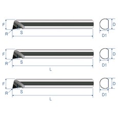 국산 다이아몬드 PCD 초경 내경 보링바, 3개, 3파이 0.3R