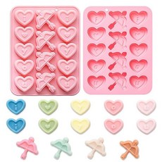 발렌타인 실리콘 몰드 다양한 하트 패턴 디자인 재사용 가능한 6칸 캔디 초콜릿 비스킷 케이크 장식 파티 푸딩 젤리 제작용, 발렌타인 스타일 47