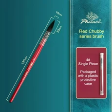 피닉스 레드 통통한 둥근 팁 수채화 붓 혼합모 라이닝 펜 강한 흡수력 털빠짐 없음, 09 Size 4