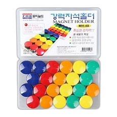 고루 메모지붙임 홀더자석 32mm 사무용품 원형 44개입 자석, 1개