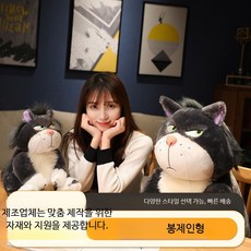 귀여운 고양이 봉제 인형 루시퍼 마리 피가로 캐릭터 애착 인형 여자친구 선물, 30cm 투명